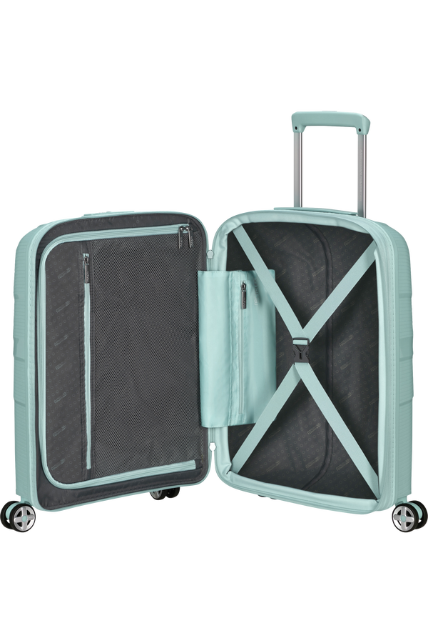 American Tourister StarVibe Spinner Expandable TSA 55cm  Metallic Surf Blue