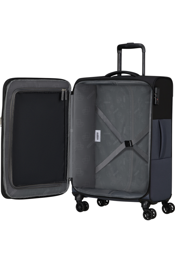 American Tourister Daring Dash Spinner Expandable TSA M  Black/Grey
