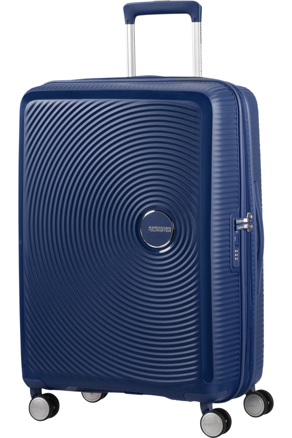 American Tourister Soundbox Spinner extensible 67cm Bleu marine fonc&eacute;