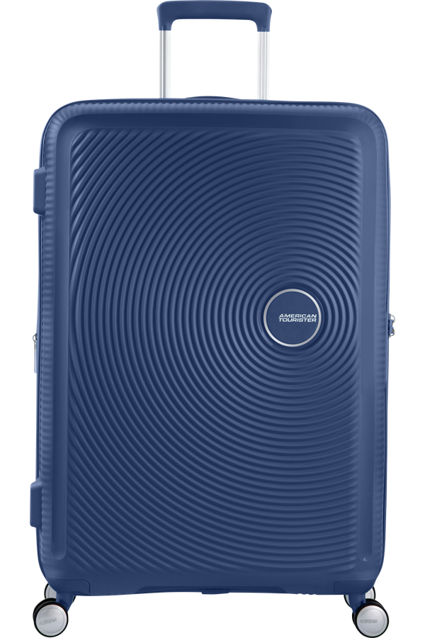 American Tourister Soundbox Spinner extensible 77cm Bleu marine fonc&eacute;