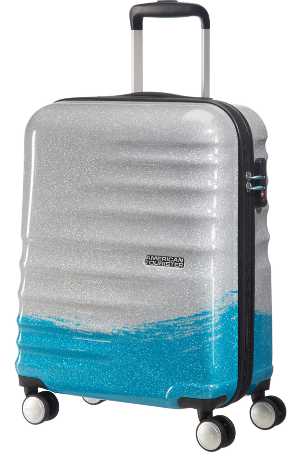 American Tourister Wavebreaker Spinner 55cm  Brushed Blue