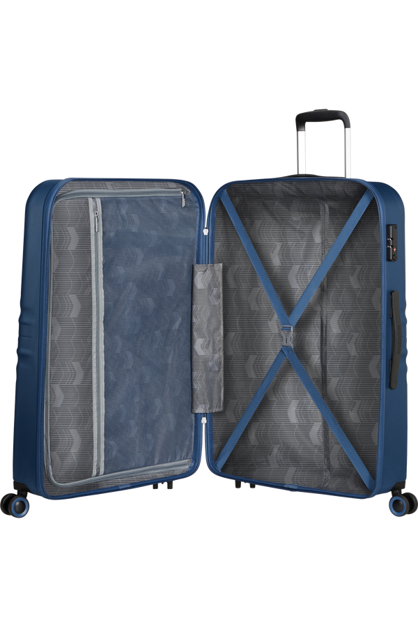 American Tourister Wavetwister Spinner TSA 77cm  Bleu marine foncé