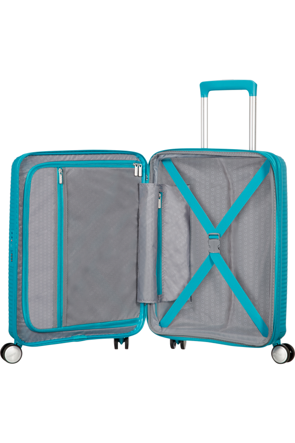 American Tourister Soundbox Spinner erweiterbar 55cm Summer Blue