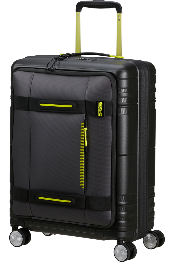 American Tourister Hello Cabin Spinner Exp Coated 55cm  Black/Lime