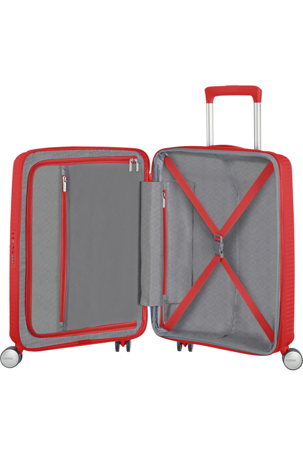 American Tourister Soundbox Spinner Expandable 55cm  Coral Red