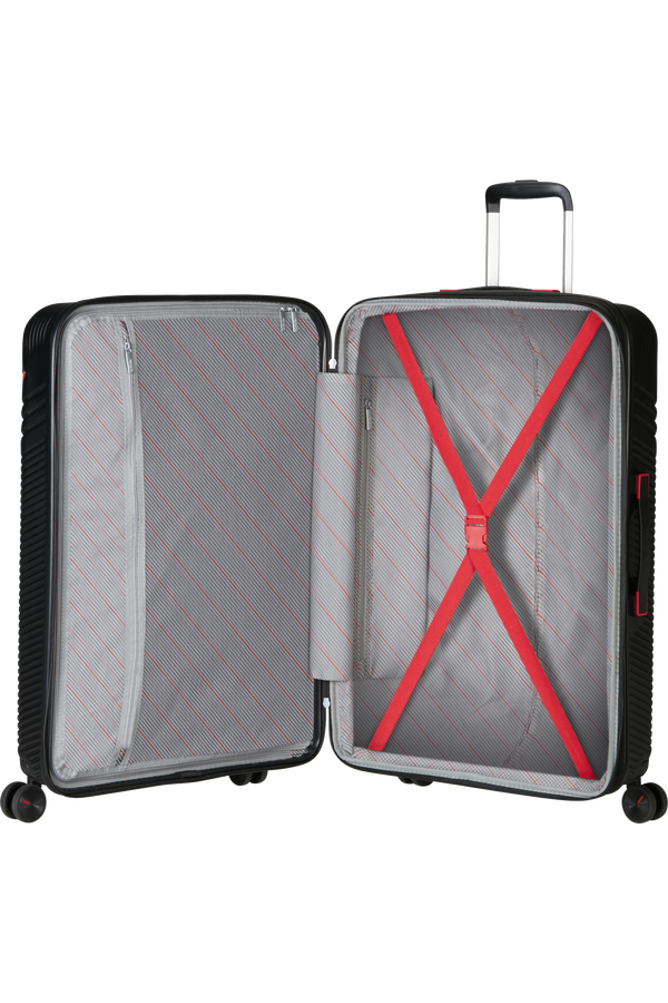 American Tourister Triple Trace Spinner TSA Expandable 76cm  Black/Red