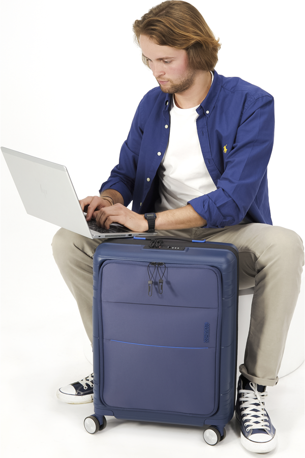 American Tourister Hello Cabin Spinner TSA 55cm  Bleu Marine