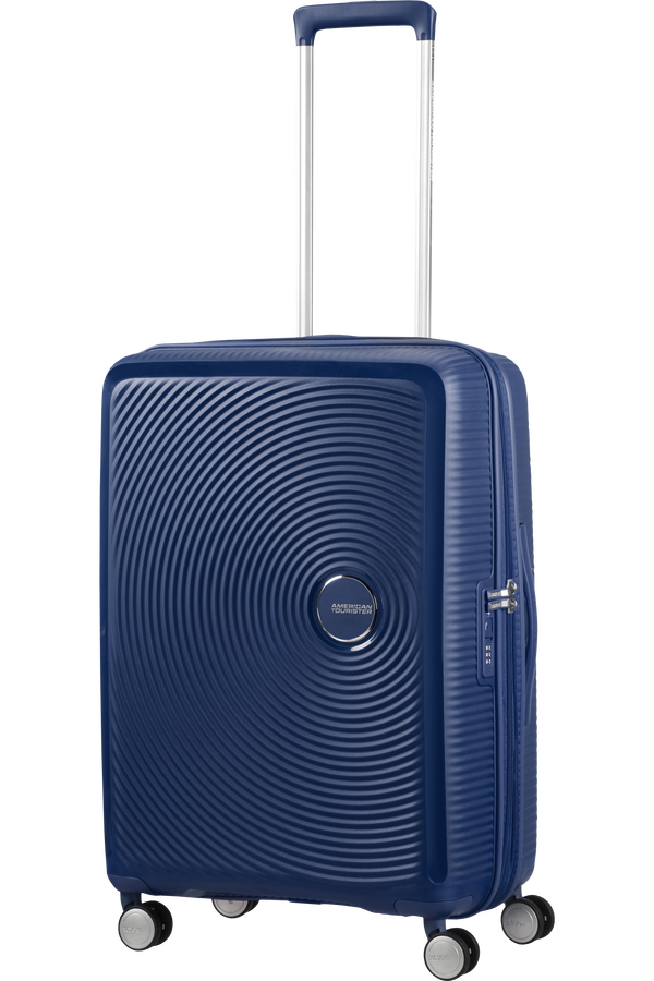 American Tourister Soundbox Spinner extensible 67cm Bleu marine fonc&eacute;