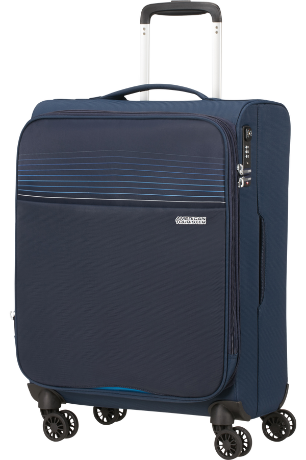 American Tourister Lite Ray Spinner TSA Expandable 55cm  Bleu marine fonc&eacute;