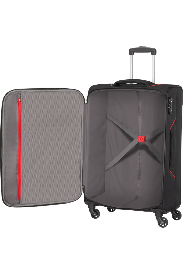 American Tourister Summer Session Spinner TSA M  Noir/Rouge