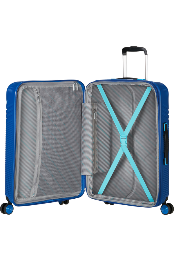 American Tourister Triple Trace Spinner TSA Expandable 67cm  Bleu marine/Bleu