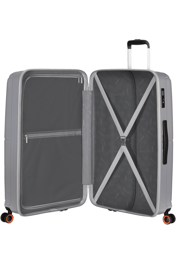 American Tourister Geopop Spinner 77/28 Tsa. 77cm  Argent métal