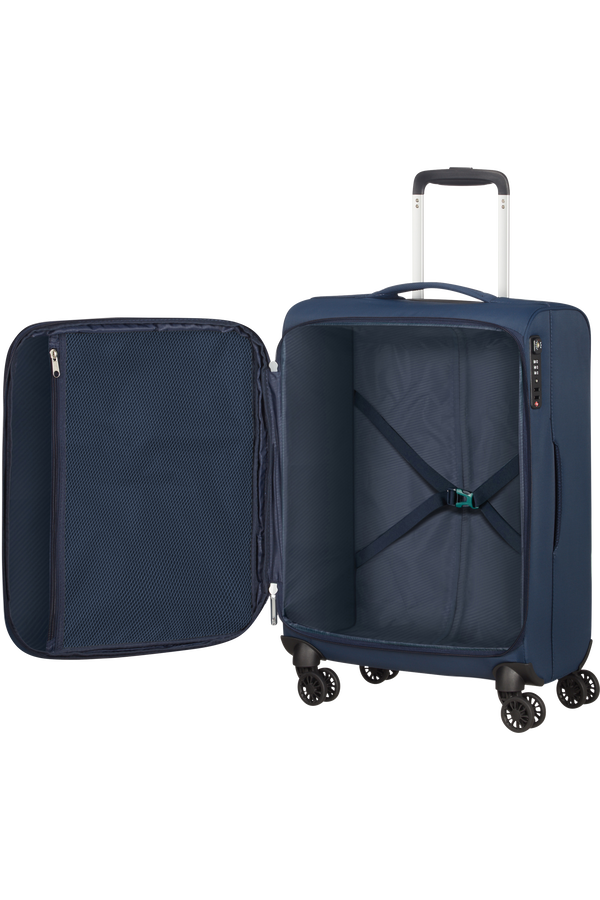 American Tourister Lite Ray Spinner TSA Expandable 55cm  Bleu marine fonc&eacute;