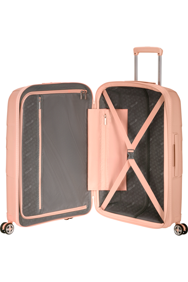 American Tourister StarVibe Spinner Expandable TSA 67cm  Metallic Peach